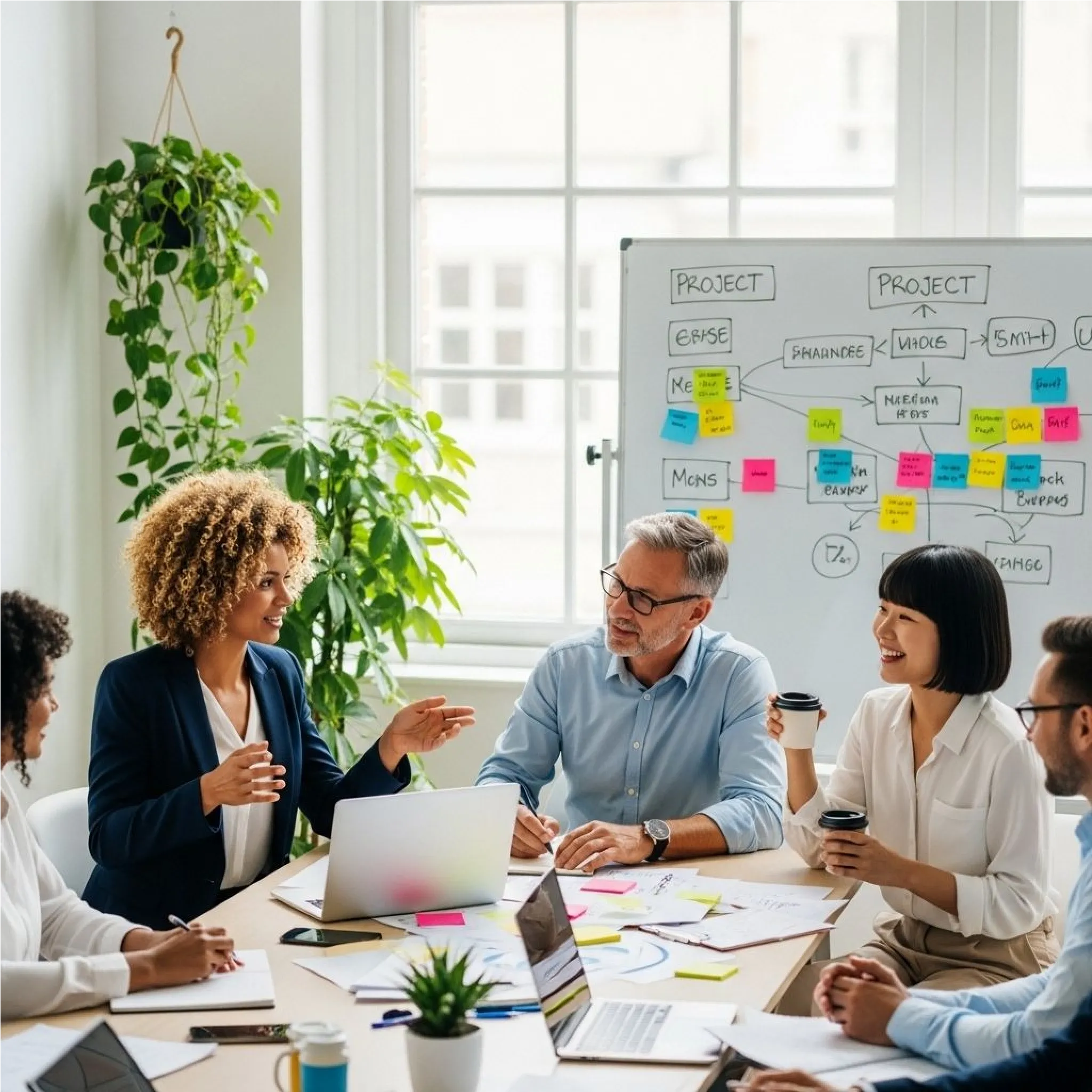 Liderzy pracujący nad strategią